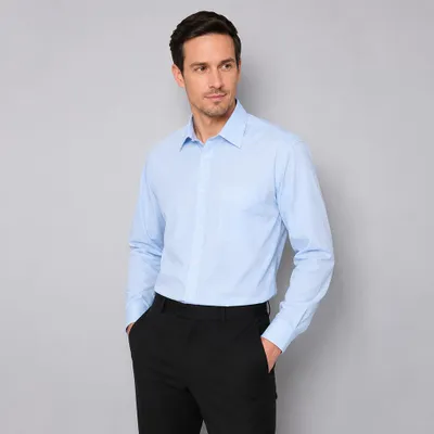Produktbild von Herren Hemd langarm, light blue, Größe 51/52 : 52 : light blue : 60% Baumwolle 40% Polyester