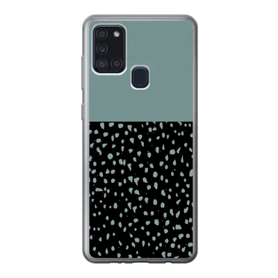 Produktbild von MuchoWow® Handyhülle Schutzhülle Hülle für Samsung Galaxy A21s Polka dots - Grün - Schwarz Silikon Softcase Handy Hülle - Hartschale