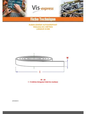 Produktbild von Als Rolle verkauft von 3 Meter Klettband selbstklebend BREITE 20 MM