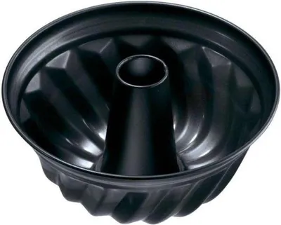 Image de Moule à kouglof rond de 25 cm, en métal noir, antiadhésif