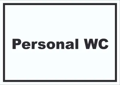 Produktbild von Personal WC Schild mit Text waagerecht A5 Rückseite selbstklebend