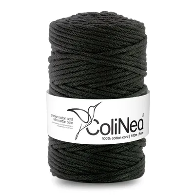 Immagine prodotto di ColiNea, cordino in cotone con anima in cotone, intrecciato, 5mm, 100m, nero