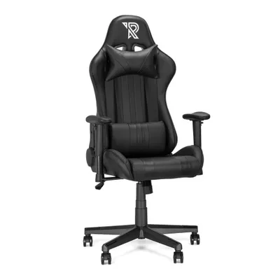 Produktbild von Ranqer Felix Gaming Stuhl - Professioneller Gaming-Sessel - Ergonomischer Gaming Stuhl - 2D-Armlehnen - 180° verstellbare Rückenlehne mit Kissen - Stabiles Nylon Gestell - Schwarz