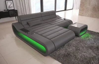 Produktbild von Ecksofa Concept kurz als kleines Ledersofa Premium Kunstleder