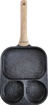 Produktbild von 3-in-1 Marmorpfanne für Eier, Pfannkuchen und Crêpes 22x18cm SCHWARZ KLAUSBERG KB-7827