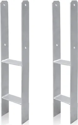 Zdjęcie produktu dla SWANEW Kotwa H Podpora słupka ocynkowana ogniowo Stabilna podpora Kotwa słupka Carport-121mm-2 szt