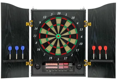 Produktbild von Elektronische Dartscheibe mit Gehäuse, 25 Spiele, LED-Anzeige