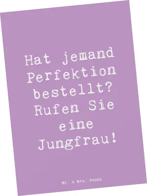 Produktbild von Mr. & Mrs. Panda einzelkarte Spruch Jungfrau Perfektion - Lavendeltraum - Geschenk, Postkarten, Strukturiertheit, Sternzeichen, Ansichtskarte, Liebe zum Detail, Geschenke