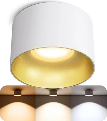 Produktbild von SSC-LUXon LED Einbauspot weiß gold rund - flach, dimmbar & 3CCT Lichtfarben - Design Deckenstrahler 230V 6W