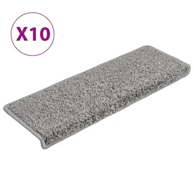 Produktbild von vidaXL Stufenmatten 10 Stk. 65x21x4 cm Grau Rechteckiger Rand