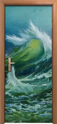 Produktbild von Türposter 80x200 cm Türaufkleber Türtapete Türfolie Klebefolie Gemälde Riesigen Meereswellen Sturms