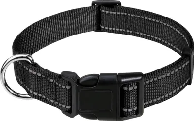 Produktbild von TagME Reflektierendes Nylon Hundehalsband mit Schnellverschluss Schwarz XS