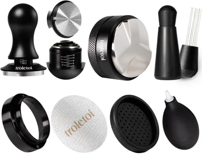 Obrázek produktu pro Sada 7 kusů příslušenství pro espresso, 54 mm: tamper, dávkovač kávy, nástroj WDT