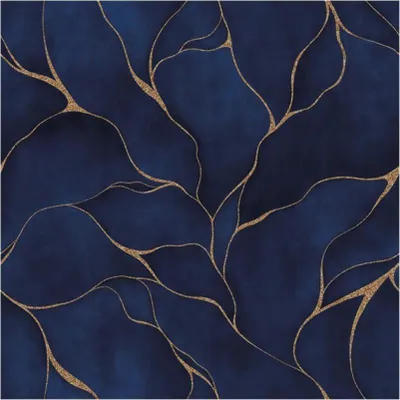 Productafbeelding van 20 servetten, "Blue Marble" met gouden lijnen - Gouden lijnen op blauwe achtergrond, 33x33 cm