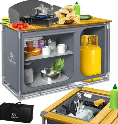 Produktbild von KESSER® Campingschrank, Campingküche mit Aluminiumgestell, inkl.Tragetasche , Kocherschrank für Camping , Campingmöbel , Outdoor