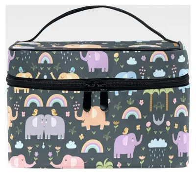 Produktbild von Elefant Tier Regenbogen Kosmetiktasche Organizer für Damen und Mädchen