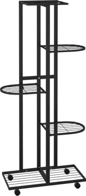 Obrázek produktu pro 5patrový stojan na květiny s kolečky 44x23x100 cm černý železo