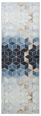 Image de vidaXL Tapis de couloir LESAKA Argenté, 100 x 250 cm, velours diamant