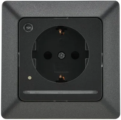Produktbild von MILOS Schutzkontakt-Steckdose mit LED anthrazit, 250V/ 16A, Licht mit Sensor