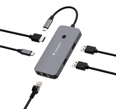 Produktbild von Verbatim CMH-05 USB-C Hub 5-in-1 HDMI Gigabit LAN Silber