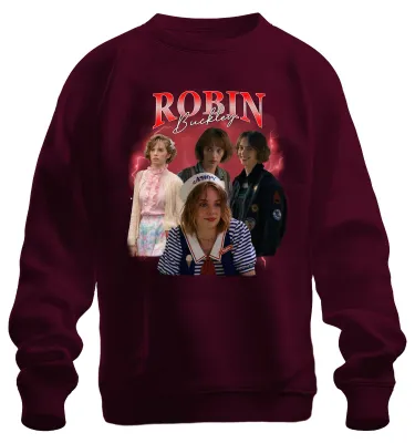 Imagen del producto de Sudadera uni de estilo retro de los años 80, diseño "Stranger", ideal como regalo vintage de los años 90. Color burdeos, talla 3XL