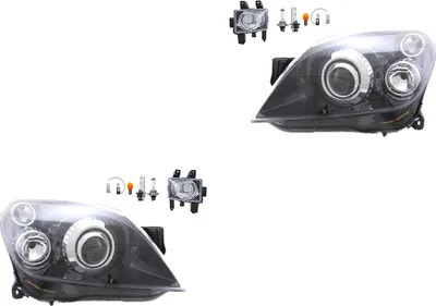 Obrázek produktu pro Sada světlometů vhodná pro Opel Astra H (03/04-), xenon D2S + mlhovky + žárovky, čísla dílů: 6710053, 6710039, 13252449, 13261997, 1710366, 24462133, 6710040, 671