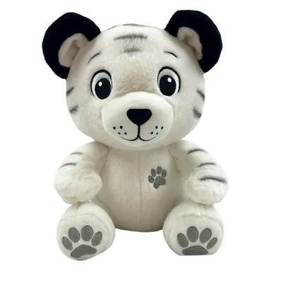 Produktbild von Kuscheltier Tiger 27 cm weiß-schwarz – Weiches Plüschtier Stofftier