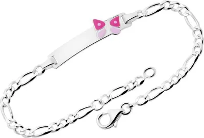 Produktbild von Armband aus Sterlingsilber mit pinkem Schmetterling von Unique