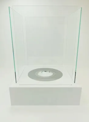Zdjęcie produktu dla Campo24 kominek stołowy 40x40cm zewnętrzny i wewnętrzny - kominek na bioetanol z bezpieczną szybą na balkon i taras