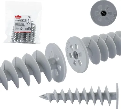 Image de Chevilles pour mousse dure Chevilles en spirale Chevilles pour vis sans fin Chevilles pour matériaux isolants Chevilles pour polystyrène Taille du filetage : Ø 28mm / 85 mm WK-DS085