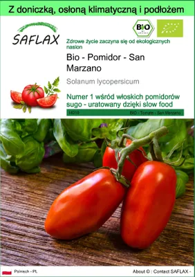 Zdjęcie produktu dla SAFLAX - Garden to go - Bio - Pomidor - San Marzano - 15 Nasiona - Z doniczką, pokrywą klimatyczną i podłożem do uprawy - Solanum lycopersicum