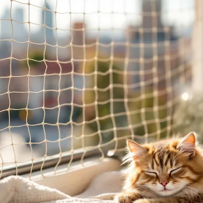 Image de 1.07 Filet de sécurité pour chats - env. 8 x 3 m - Filet Protège les chats contre les chutes du balcon