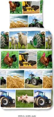 Produktbild von Good Morning Kinder Bettwäsche mit traktor- 140x200 cm- 100% Baumwolle