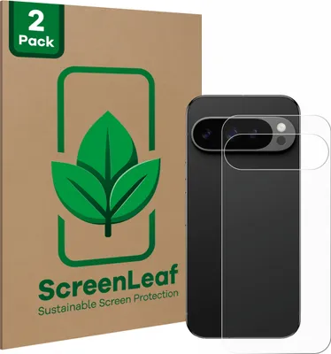 Produktbild von 2x ScreenLeaf Schutzfolie für Google Pixel 9 Pro (Rückseite) nachhaltiger Displayschutz Display Schutz Folie Klar Transparent