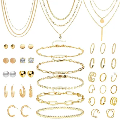 Zdjęcie produktu dla JSTHHTT Zestaw biżuterii damskiej 40 sztuk elegancki