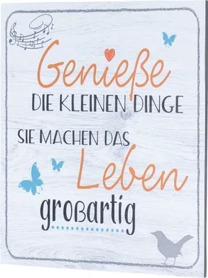 Produktbild von Wandbild 20x20cm Genieße die kleinen Dinge Spruch Deko Wandschild Bild Wanddeko