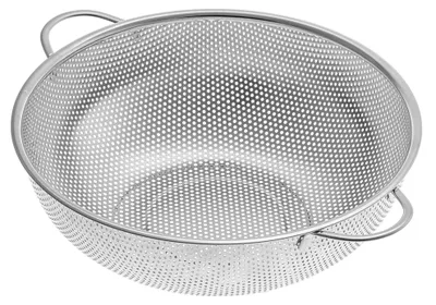 Produktbild von Küchensieb - Seiher - Edelstahl 27 cm - Mit Standfüßen und Griffen - Für Pasta, Reis, Gemüse - Silber
