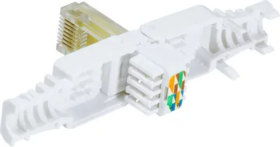 Productafbeelding van LogiLink RJ45 modulaire connector CAT 5e, gereedschapsvrij, wit (verpakking met 1 stuk)