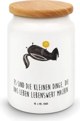 Produktbild von Mr. & Mrs. Panda behälter Stinktier Ball - Weiß - Geschenk, Teedose, Wildtier, Raubtier, Verspielt, Dose, Keksdose, Weisheit, Skunk, Vorratsbehälter, Aufbewahrungsdose