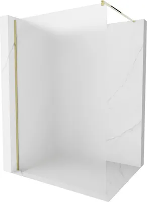 Produktbild von Mexen Kioto Duschwand Walk-in 130 x 200 cm, satiniert 8 mm, gold - 800-130-101-50-30