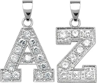 Produktbild von Wunderschöner 925 Sterling Silber Buchstaben / Initiale Damen - Anhänger mit Zirkonia; TRS35298LTR