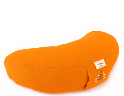 Produktbild von Halbmond Yogakissen | Meditationskissen mit Buchweizenschalen-Füllung Orange