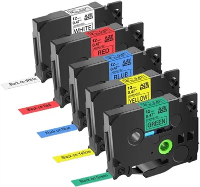 Produktbild von Phomemo 5-er Pack Ersatzetikettenband für Brother P-touch TZe-231/431/531/631/731, 12mm x 8m, passend für PT-H105/1010/H100R/H110/H101C/H100LB