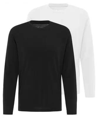 Produktbild von Lee | 2er-Pack Herren Twin Pack Rundhals-Langarm-T-Shirts Weiß Schwarz Größe S