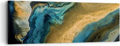 Produktbild von Bild auf Leinwand - Leinwandbild - Einteilig - Abstraktion verschüttet Gold - 90x30cm - Wand Bild - Wanddeko - Wandbilder - Leinwanddruck - Bilder - Wanddekoration - Leinwand bilder - AB90x30-4431