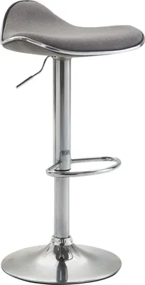 Produktbild von TPFLiving Barhocker Shangrila Gestell Metall in Chromoptik Stoff Hellgrau