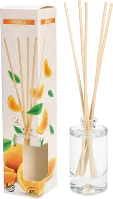 Zdjęcie produktu dla KOTARBAU® dyfuzor zapachowy z patyczkami ratanowymi 45 ml pomaranczowy zapach do domu i pokoju butelka zapachowa