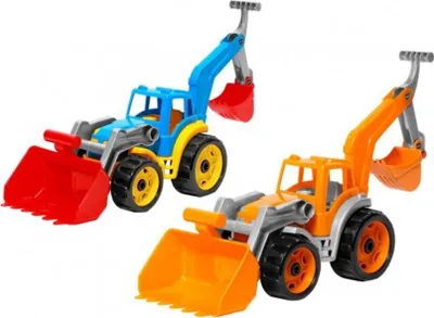 Obrázek produktu pro Traktor/nakladač/nakladač s 2 lžícemi, 2 barvy Teddies