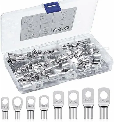Image de Cosses électriques - Cosses de dérivation - 6 mm², 10 mm², 16 mm², 25 mm² - Connecteurs à anneau - Cosses en cuivre étamé