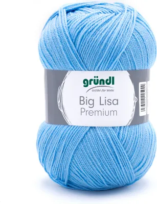 Zdjęcie produktu dla Gründl Big Lisa Premium 250 g/665 m duża piłka, 100% poliakryl, 68 jasnoniebieski